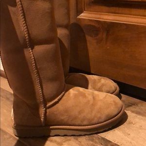 Beige High ugg boots